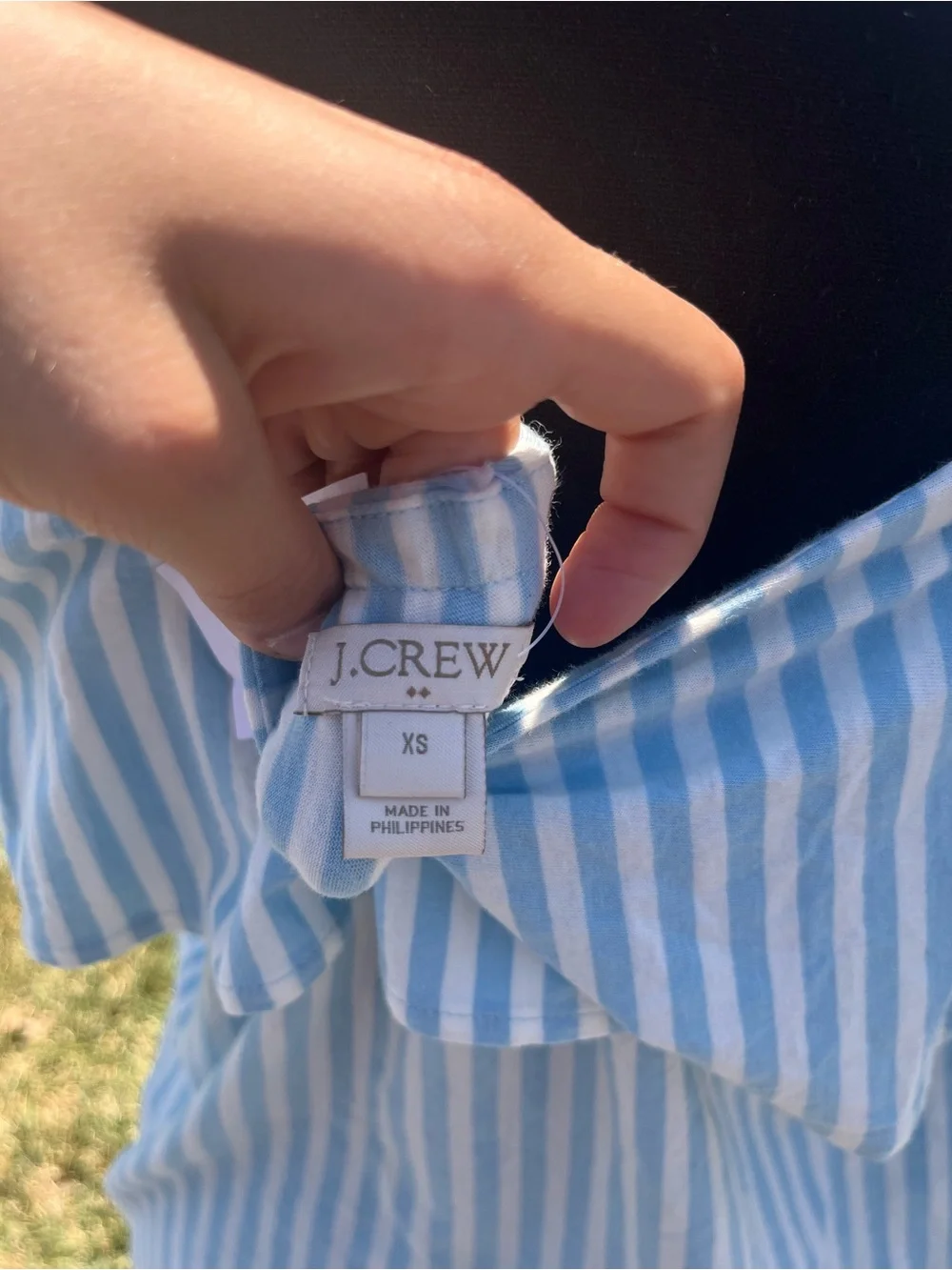 J crew factory striped off the shoulder tank top NWT